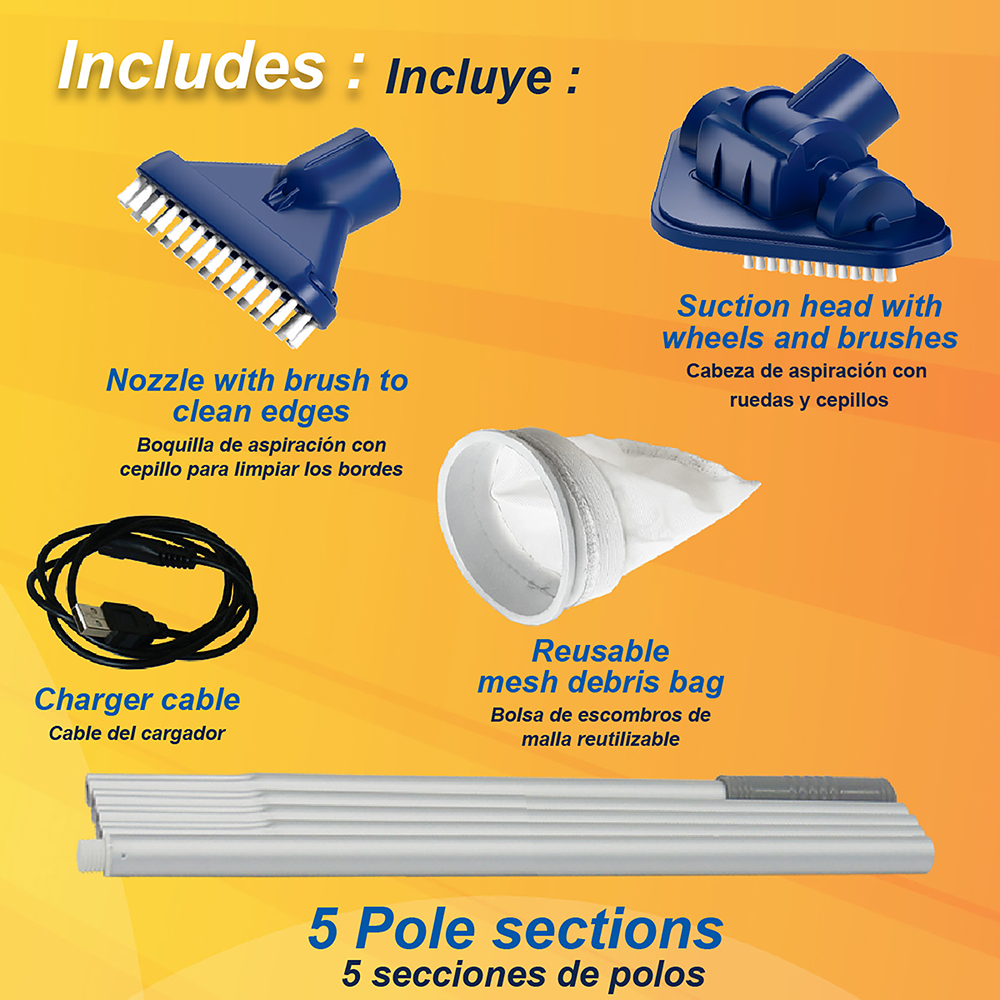 Rechargeable Small Pool and Spa Vacuum Kit RPV5 - Image 4