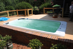 hot tub and deck